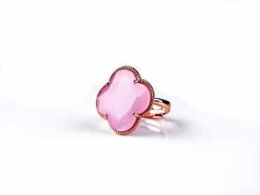 model Fiori ring in zilver roze verguld lichtroze - Sieraden voor piercings