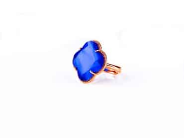 model Fiori ring in zilver roze verguld kobaltblauw - Ring