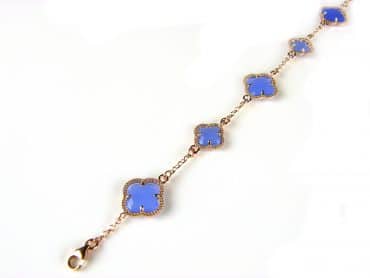 model 5 fiori armband in zilver roze verguld blauw - Turkoois