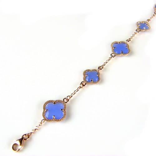 model 5 fiori armband in zilver roze verguld blauw - Turkoois