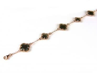 model 5 fiori armband in zilver roze verguld donkergrijs - Kraal