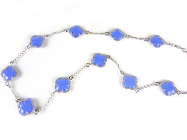 model 10 Fiori collier in zilver blauwe klavers - Armband