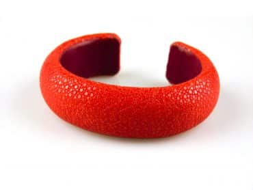 armband in roggenleder 20 mm breed kleur tangerine - Bangle