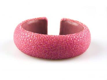 armband in roggenleder 20 mm breed kleur rose pink - Bangle