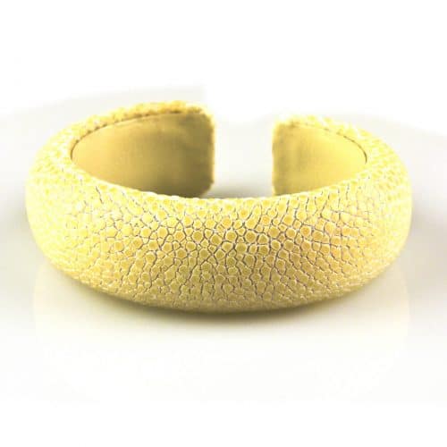 armband in roggenleder 20 mm breed kleur snow - Bangle