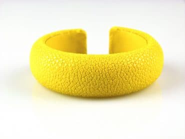 armband in roggenleder 20 mm breed citron - Bangle