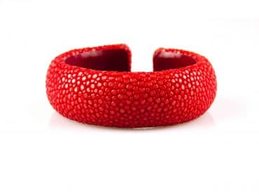 armband in roggenleder 20 mm breed kleur coral - Bangle