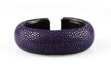 armband in roggenleder 20 mm kleur violet - Bangle