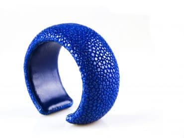 armband in roggenleder 30 mm breed kleur saphir - Kobalt blauw