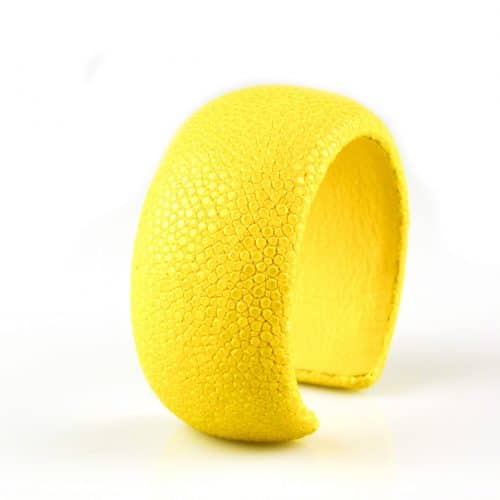 armband in roggenleder 30 mm breed kleur citron - Productontwerp