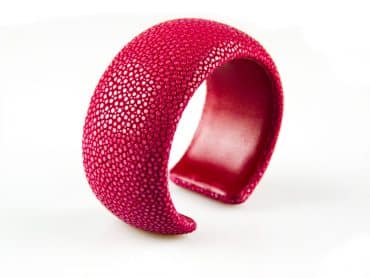 armband in roggenleder 30 mm breed kleur rosso - Armband