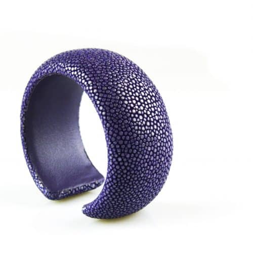 armband in roggenleder 30 mm breed kleur lavender - Bangle