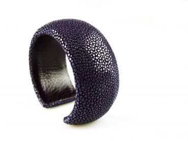 armband in roggenleder 30 mm breed kleur violet - Bangle