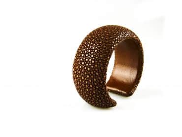 armband in roggenleder 30 mm breed kleur caramel - Koper