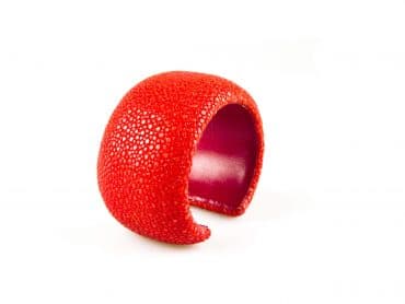 armband in roggenleder 40 mm breed kleur tangerine - Productontwerp