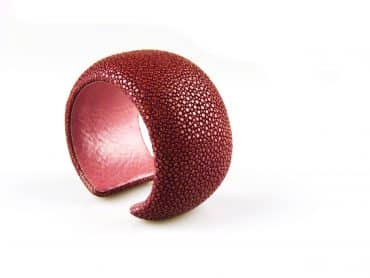 armband in roggenleder 40 mm breed kleur vieux rose - Productontwerp