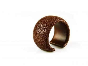 armband in roggenleder 40 mm breed kleur caramel - Armband