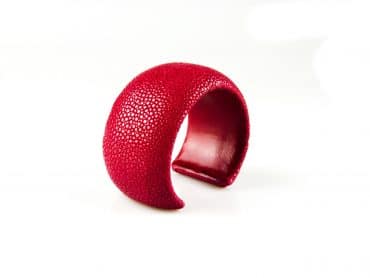 armband in roggenleder 40 mm breed kleur rosso - Bangle