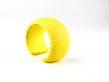 armband in roggenleder 40 mm breed kleur citron - Productontwerp