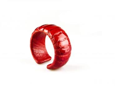 armband in struisvogelleder 30 mm breed kleur tangerine - Productontwerp