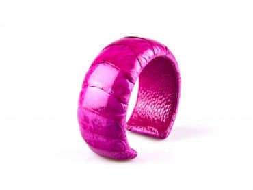armband in struisvogelleder 30 mm breed kleur fushia - Productontwerp