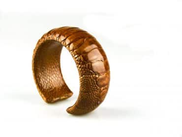armband in struisvogelleder 30 mm breed kleur copper - Goud