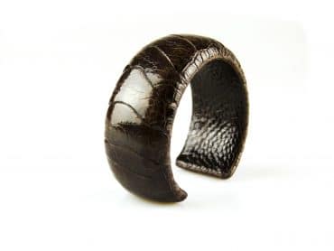armband in struisvogelleder 30 mm breed kleur maroon - Bangle