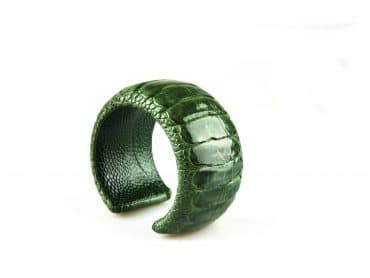 armband in struisvogelleder 40 mm breed kleur forest - Armband
