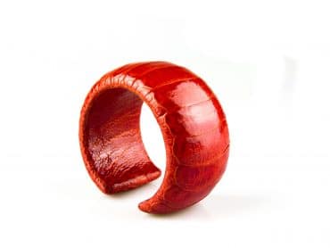 armband in struisvogelleder 40 mm breed kleur tangerine - Bangle