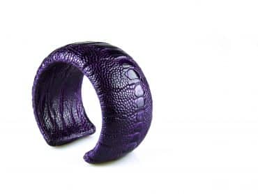 armband in struisvogelleder 40 mm breed kleur lavender - paars