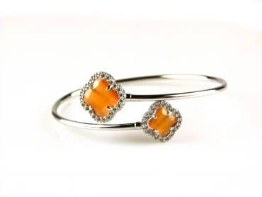 model toi et moi armband in zilver oranje - Ring