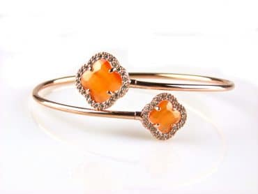 model toi et moi armband in zilver roze verguld oranje - Ring