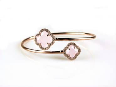 model toi et moi armband in zilver roze verguld melkroze - Ring