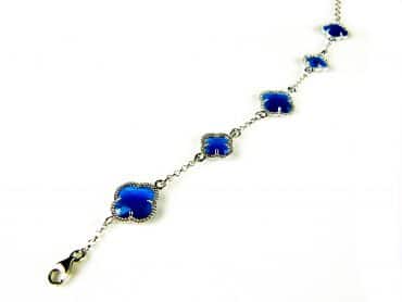 model 5 fiori armband in zilver blauw - Tijdens