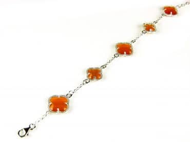 model 5 fiori armband in zilver oranje - Religieus item
