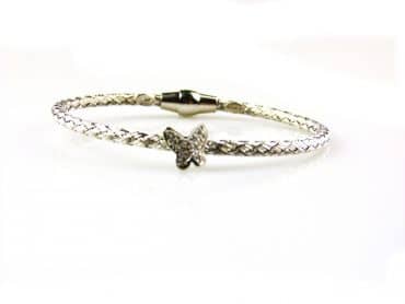 model vlinder armband in zilver gezet met cubic zirconia - Armband