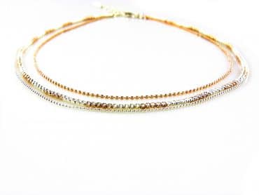 model Cira ketting in zilver en zilver roze verguld - Armband