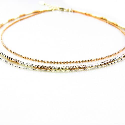 model Cira ketting in zilver en zilver roze verguld - Armband