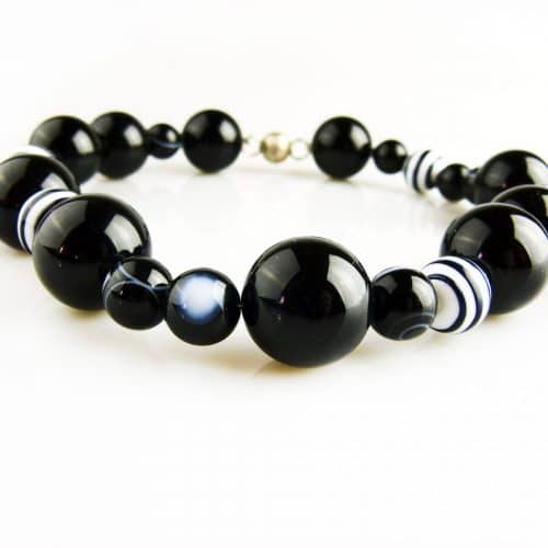 collier onyx en venetiaans glas - Armband