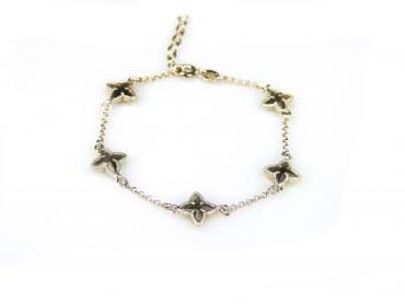 armband in zilver model star - donkergrijs - Zilver