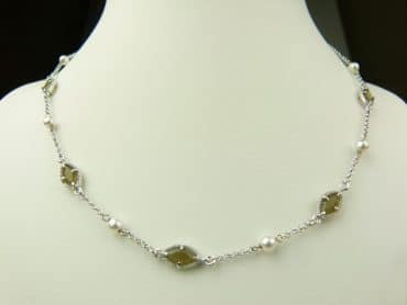 collier in zilver model marquise - kaki - Sieraden