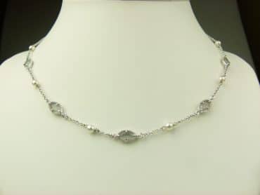 collier in zilver model marquise - grijs - Zilver