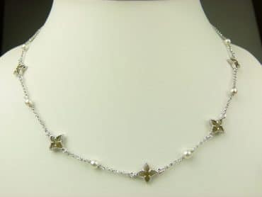 collier in zilver model star - kaki - Keten