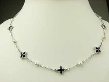 collier in zilver model star - zwart - Sieraden