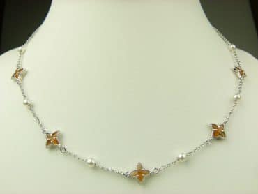 collier in zilver model star - oranje - Sieraden