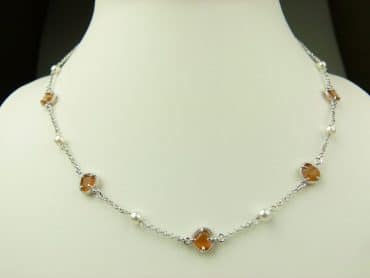 collier in zilver model heart - oranje - Sieraden