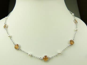 collier in zilver model round - oranje - Kraal