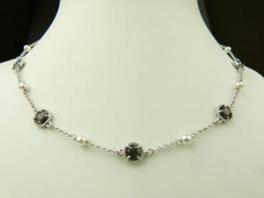 collier in zilver model round - donkergrijs - Zilver