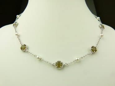 collier in zilver model round - kaki - Sieraden