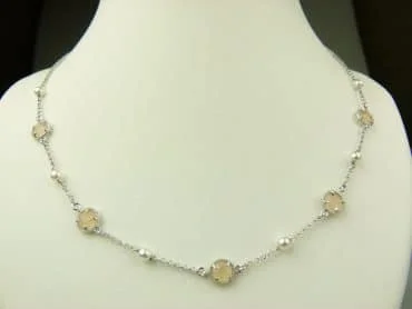 collier in zilver model round - zandkleur - Keten